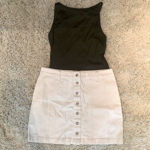 White button skirt